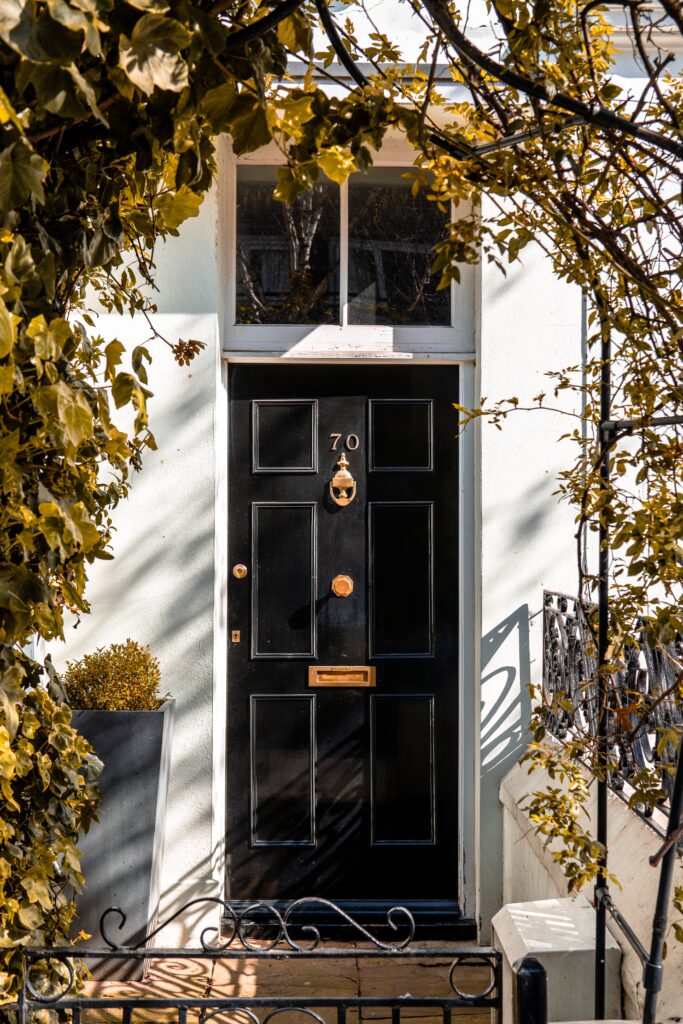 front door of a house with plants and foliage

staging design